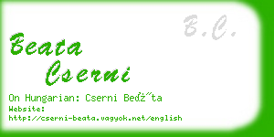 beata cserni business card